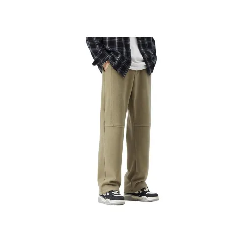 SONGS ALONG Повседневные брюки Мужские Темный хаки