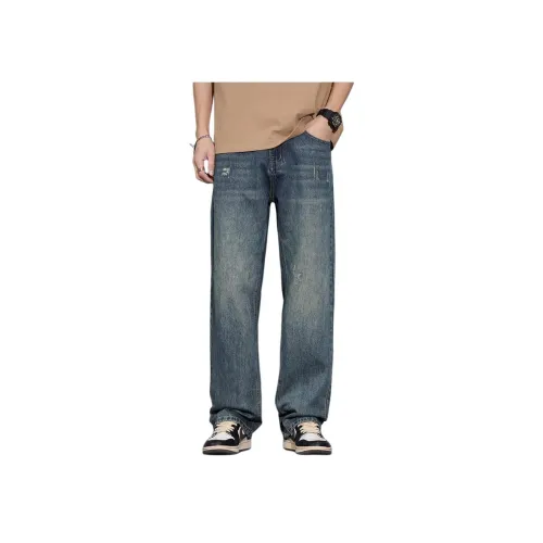 FUNST Винтажные синие мужские джинсы