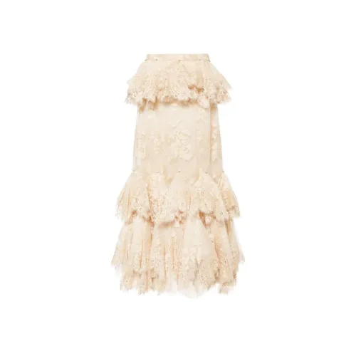 Zimmermann FW24 Повседневный Длинный Юбка Женская Светлый Чай Бежевый