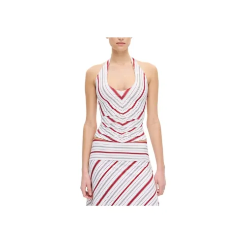GLASSONS Красный Белый с Серыми Полосами Женские Майки