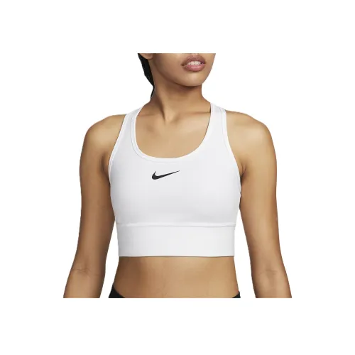 nike Swoosh Женские Утепленный Longline Спортивный Бюстгальтер Спортивное Белье Женские Белый