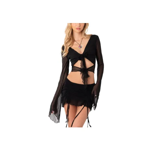 Edikted Галстук Передняя часть Сетка CROP TOP CROP TOP Женские