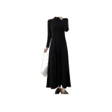 Черное платье с полуводолазкой, длинное