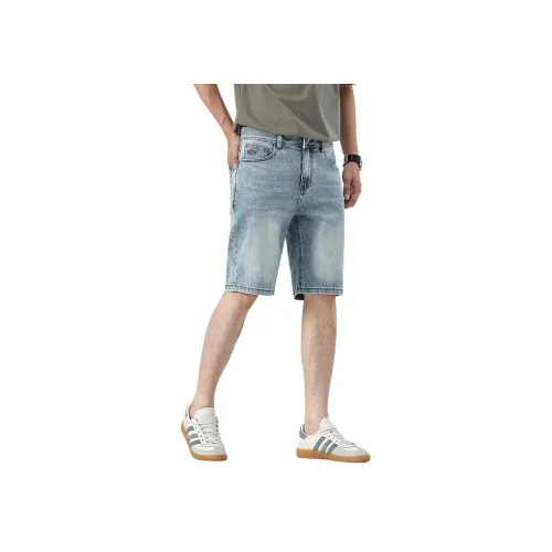 ZENGZHI Blue Men's Denim Shorts ZENGZHI Синий Мужские Джинсовые Шорты