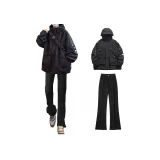 Чёрная куртка + чёрные джинсы