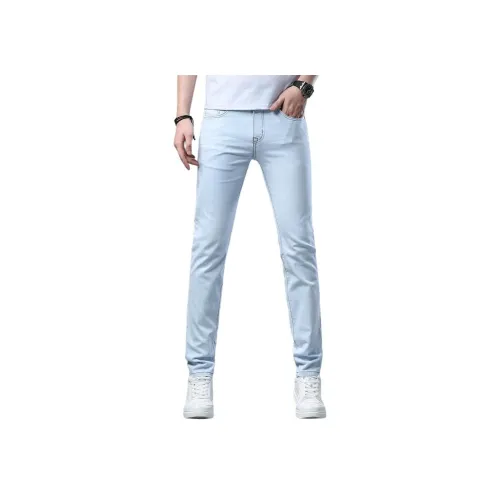 JIKENDI Светло-синие мужские джинсы