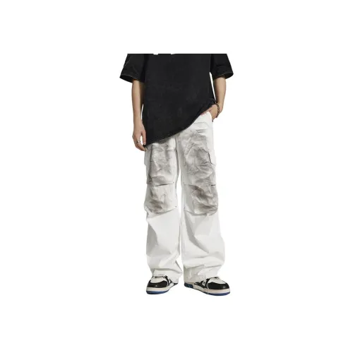 HIPHOPPUNKS Белый Мужской Карго Брюки