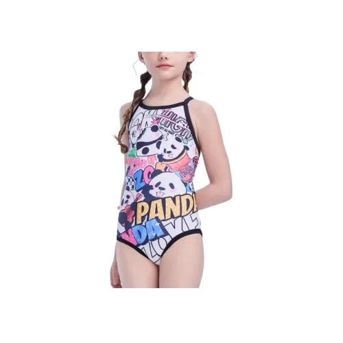 ZOKE Детский купальник Белый Черный Розовый Панда Цветочный дизайн Дети 3-7 лет