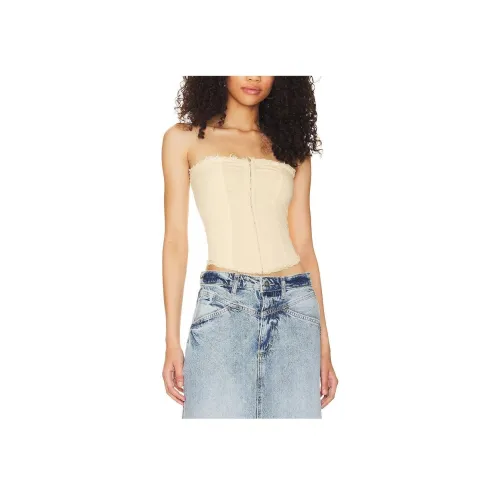 FREE PEOPLE Бежевый Женские Топы без бретелек