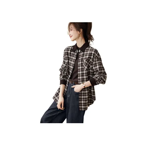 MOHANYIMEI Кофе Женские Рубашки