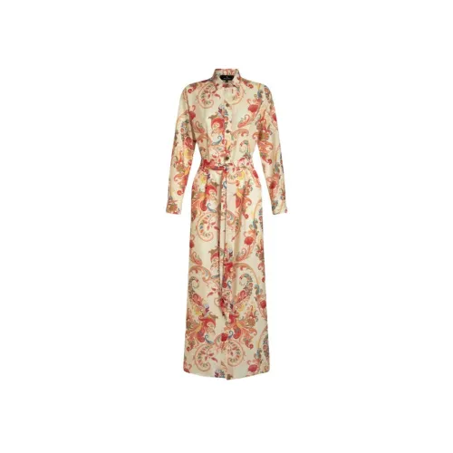 ETRO Длинное платье с длинными рукавами женское многоцветное