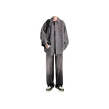 Двухкомпонентный комплект (серая рубашка + черно-серые джинсы) улучшенный