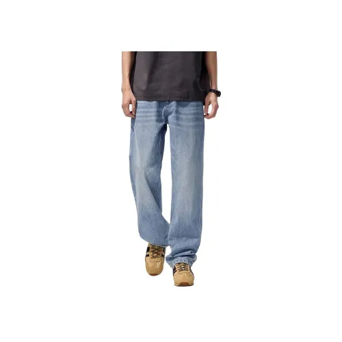 UOOHE Синий Мужской Джинсы
