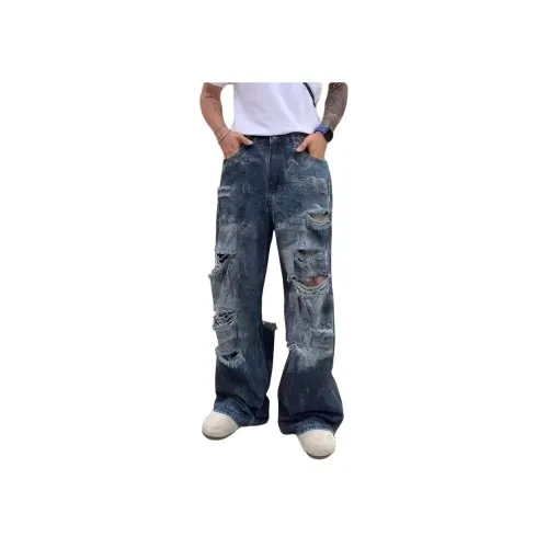 SINKACME Blue Unisex Jeans SINKACME Синий Унисекс Джинсы