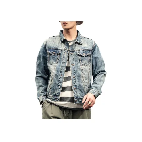 ZENGZHI Denim Jacket Straight Fit Unisex ZENGZHI Деним Куртка Прямой крой Унисекс