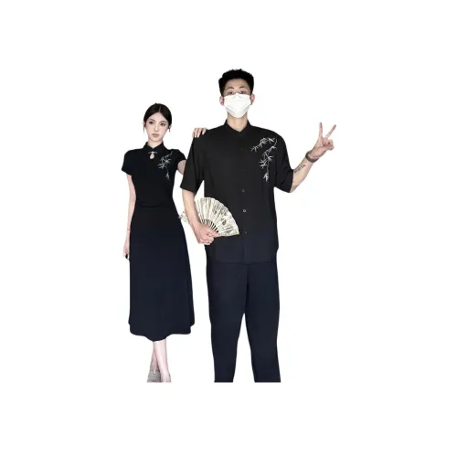 QYPRF Одежда для пары Платье + Рубашка Женские Парные комплекты