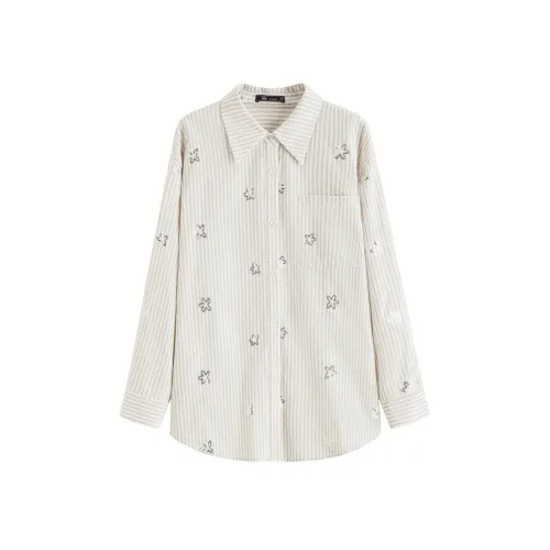 FANSILANEN Шелковистый Пляж Бежевый Женские Рубашки