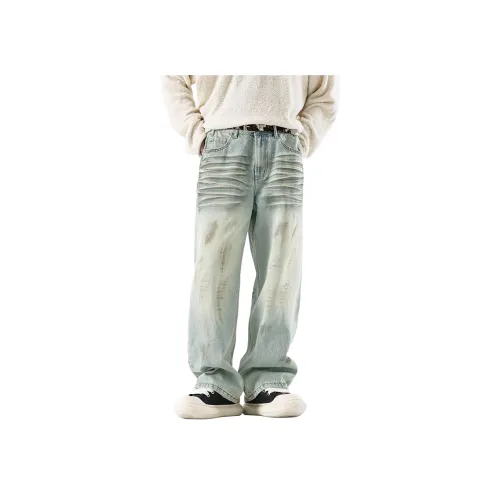 PANDA ADEVIL Грязно-бирюзовые унисекс джинсы