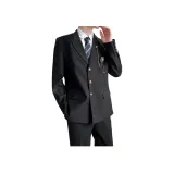 Black Coat + White Shirt + Dark Blue Tie  
Черное пальто + белая рубашка + темно-синий галстук