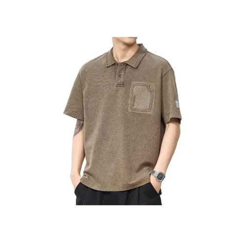 ZENGZHI Лето Поло Свободный крой Прямой крой Унисекс Два тона