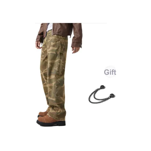 JHO Коричневый серый унисекс джинсы