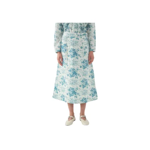 ANTIK BATIK Синий Женские Повседневные Длинные Юбки