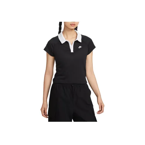 NIKE Черный/Белый Женские Поло