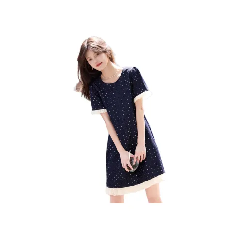 SLLSKY Короткий рукав Платье Женское