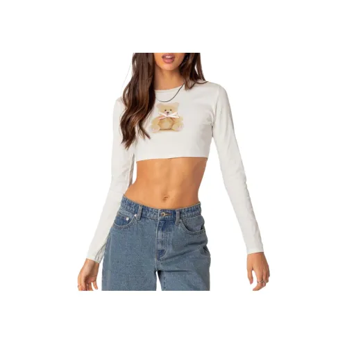 Edikted Ted Укороченная рубашка с длинным рукавом кроп-топ женская