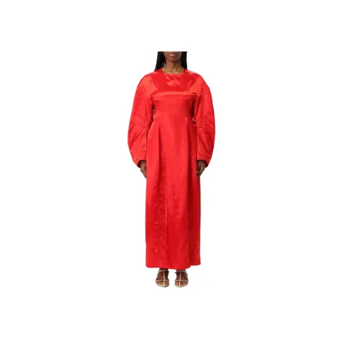 JIL SANDER Red Женские Длинные Платья с Рукавами