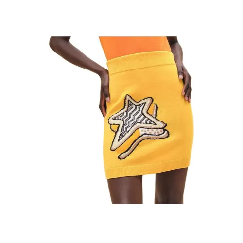 HERMES SS24 Повседневные короткие юбки Женские Подсолнух Желтый