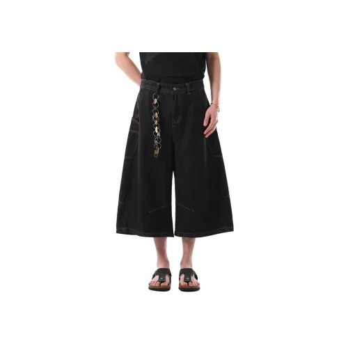 BQODQO Джинсовые шорты Унисекс Черный