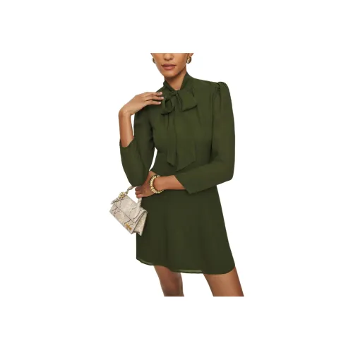 Платье Reformation Petites Sunna длинное с длинными рукавами женское цвет ферн зеленый