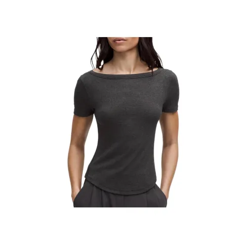 lululemon Hold Tight Йога T Рубашка Женская Смешанный Черный Раскрашенный Черный