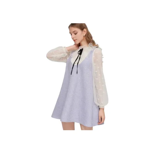 JORYAweekend Длинное платье с длинными рукавами женское романтическое фиолетовое