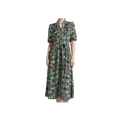 Badgley Mischka Короткий рукав Платье Женское Зеленое