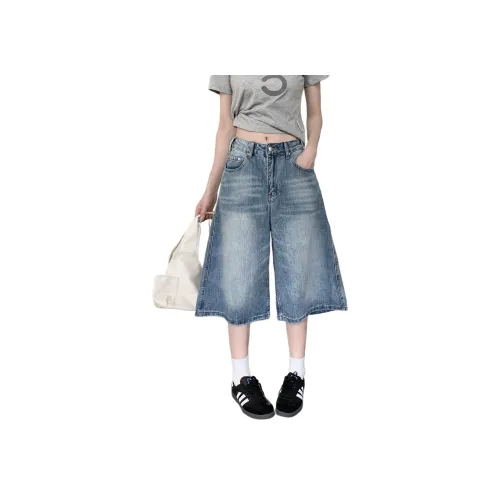 POPO.INFO Темно-синие женские джинсовые шорты