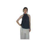 Темно-синий, гороховый узор