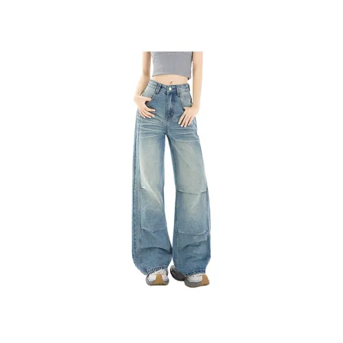 KULAIYA Джинсы Женские Вымытые Синий