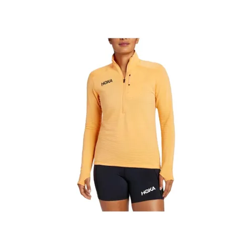 HOKA ONE ONE 1/2 ZIP Оранжевые Женские T-рубашки