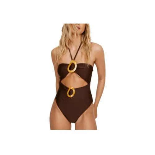 NASTY GAL Абстрактный Кольцо Cut Out Бандо Купальник Ван-Пис Купальник Женские