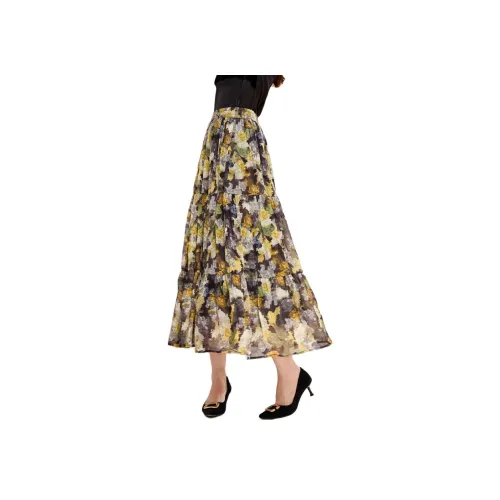 Fele.d Повседневный Длинный Юбка Женские Многоцветный