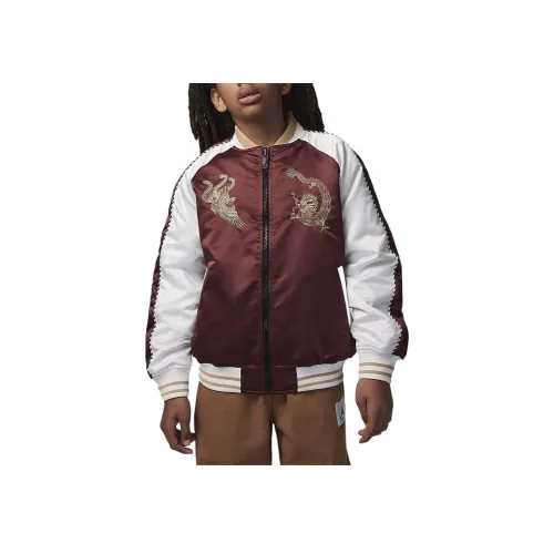 Джордан Куртки Пальто MJ Китайский Новый Год Темный Командный Красный Детский