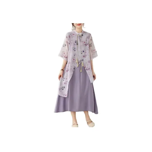 SIXUSICHOU Женские Платья с Короткими Рукавами