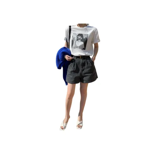 NANING9 Джинсовые шорты Женские Темно-серый