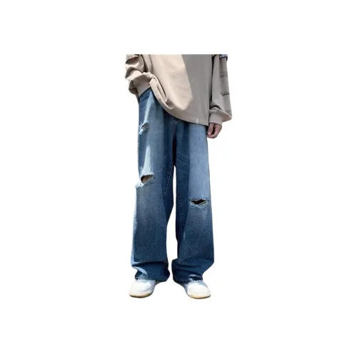 FOREST LIBRARY Синие Унисекс Джинсы