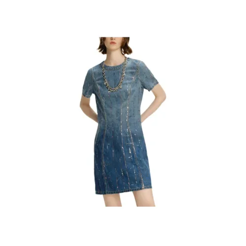 KARL LAGERFELD Короткий рукав Платье Женское Синий
