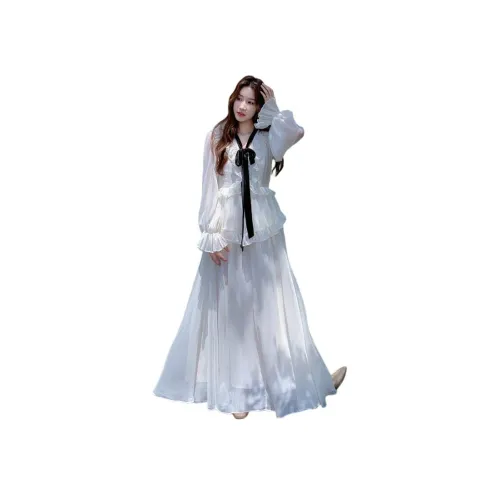 MEXICAN Длинное платье с длинными рукавами женское