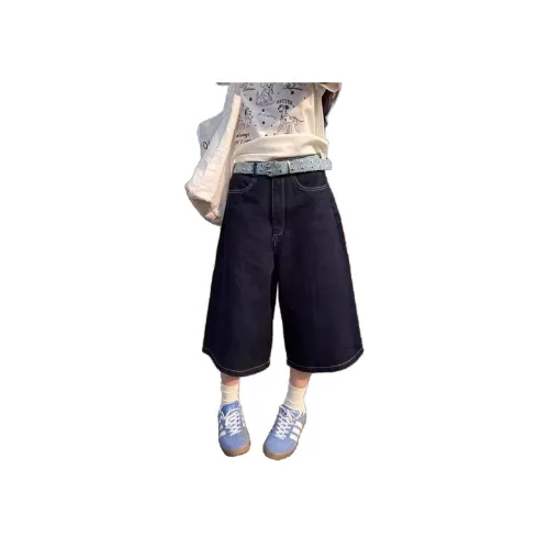 Мед Темно-синий Женские Джинсовые Шорты