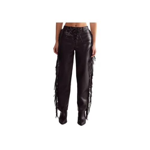 NASTY GAL Кисточка Искусственная кожа Брюки Повседневные брюки Женские